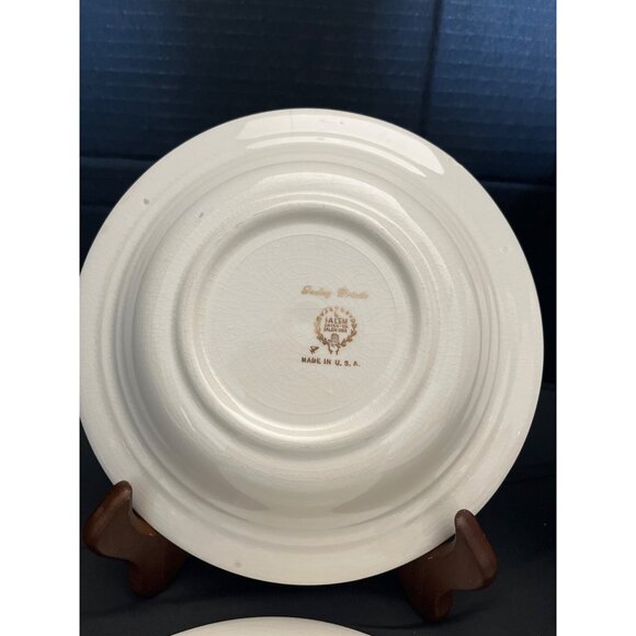 Godey Prints Rim Soup Bowls by Salem China Co Victorian Ladies Set of 4 USA - Picture 5 of 10